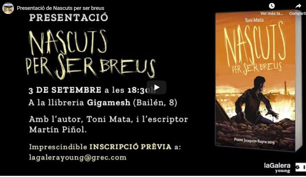 Mira el vídeo de la presentació de ‘Nascuts per ser breus’, novel·la de Toni Mata